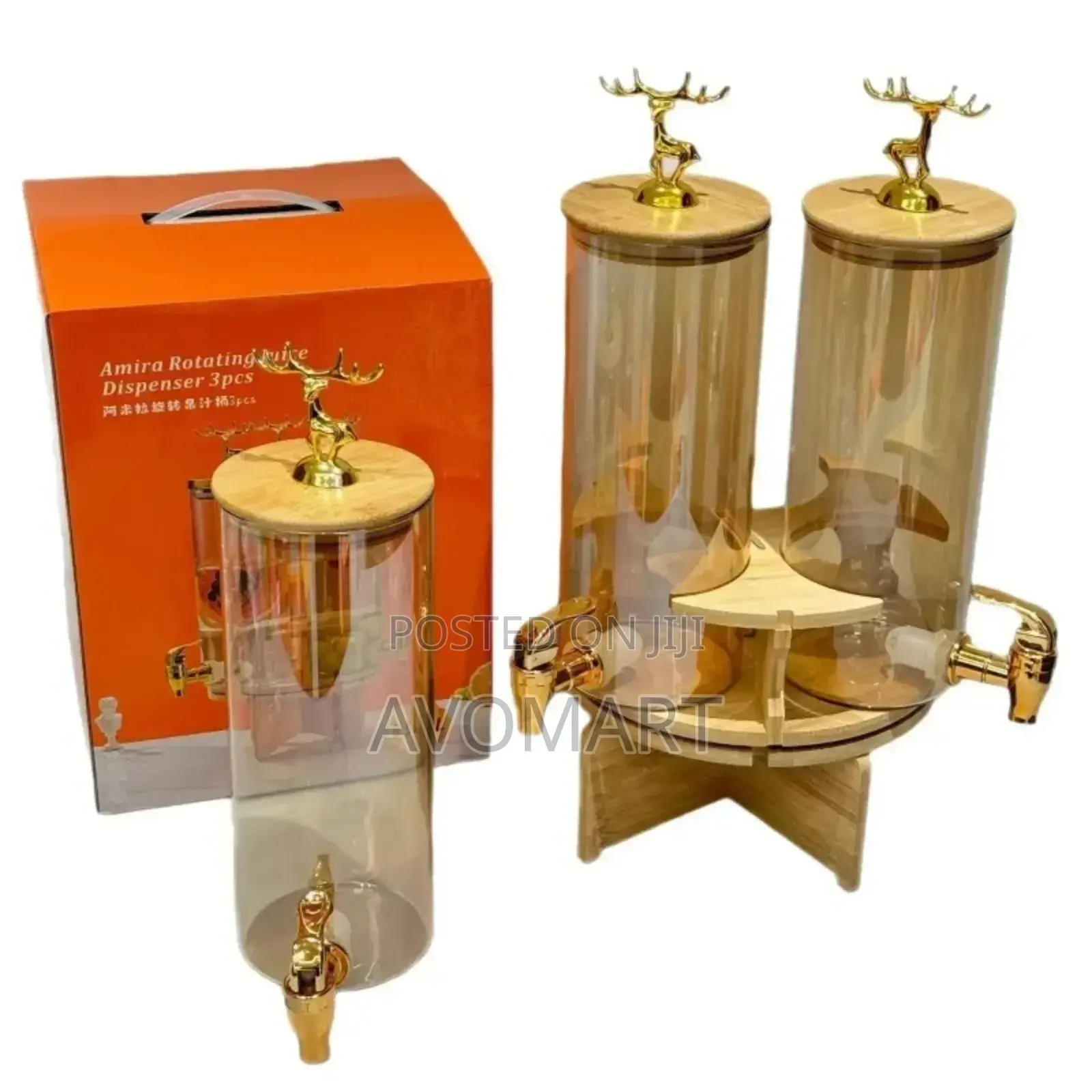Rotating Glass Dispenser Jar