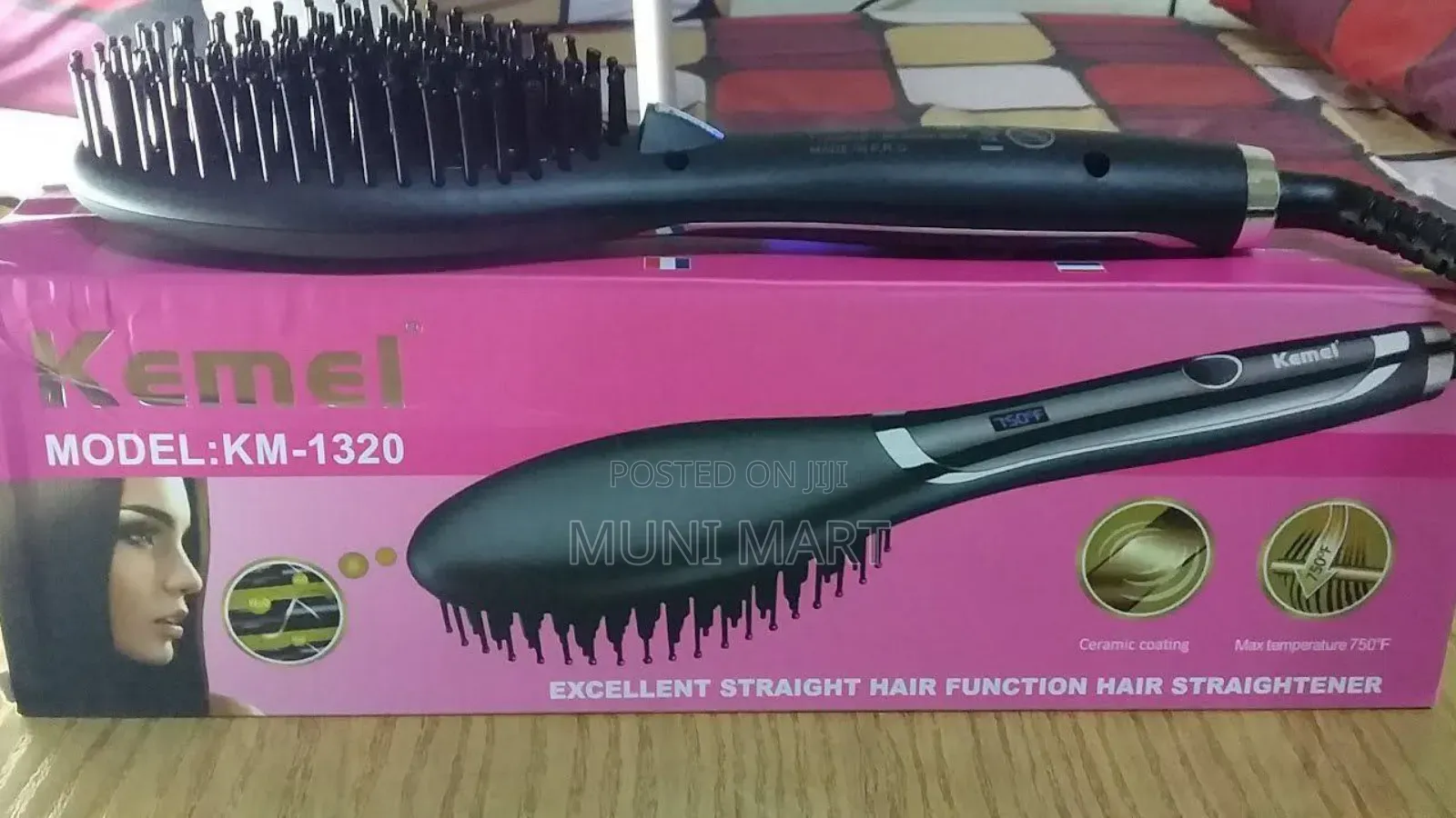 Kemei Hair Straightening Brush – Model Km-1320