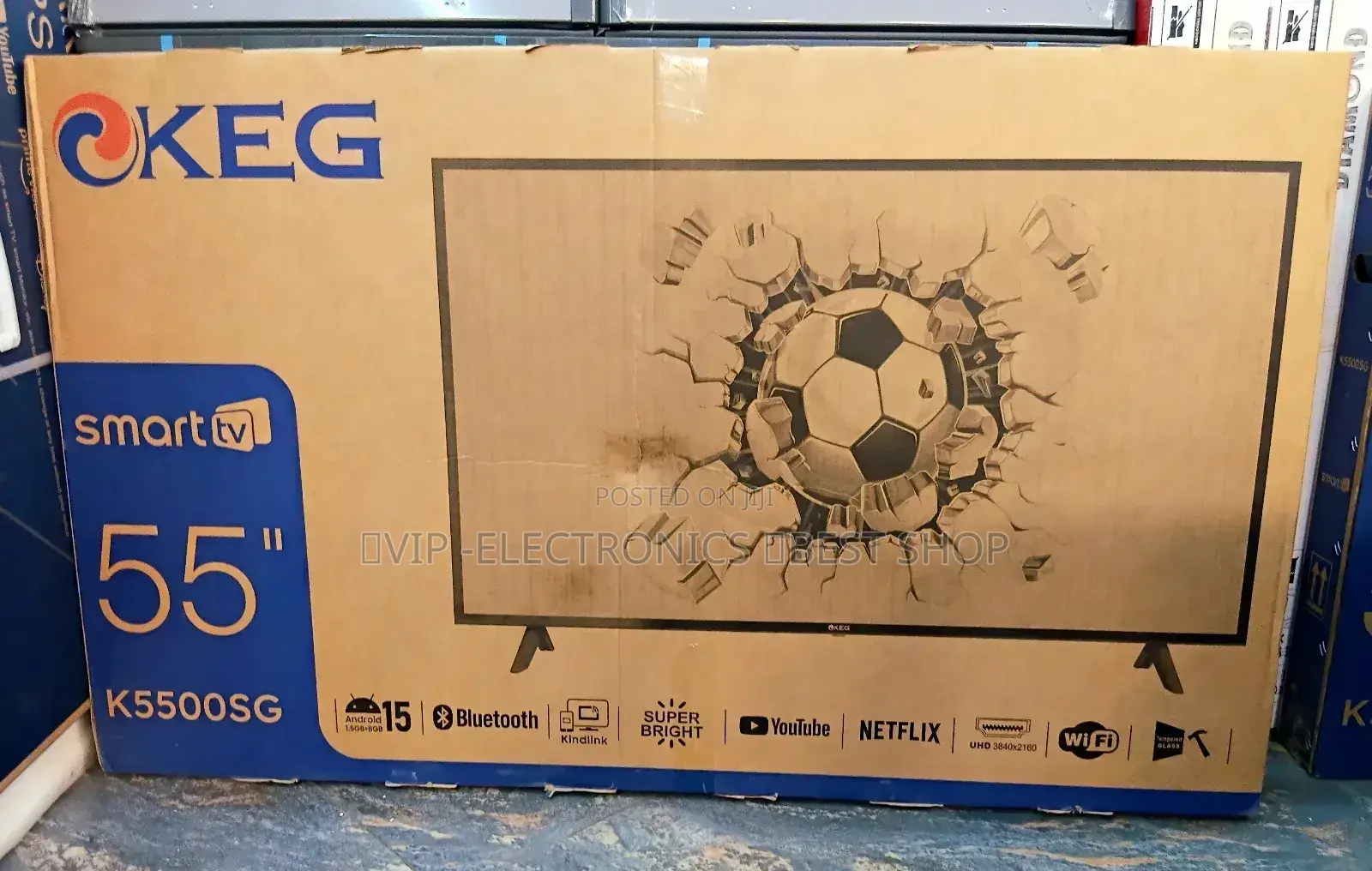 Keg 55 Inch Tv Smart Android 15.0 New 2025 Original Products Tv