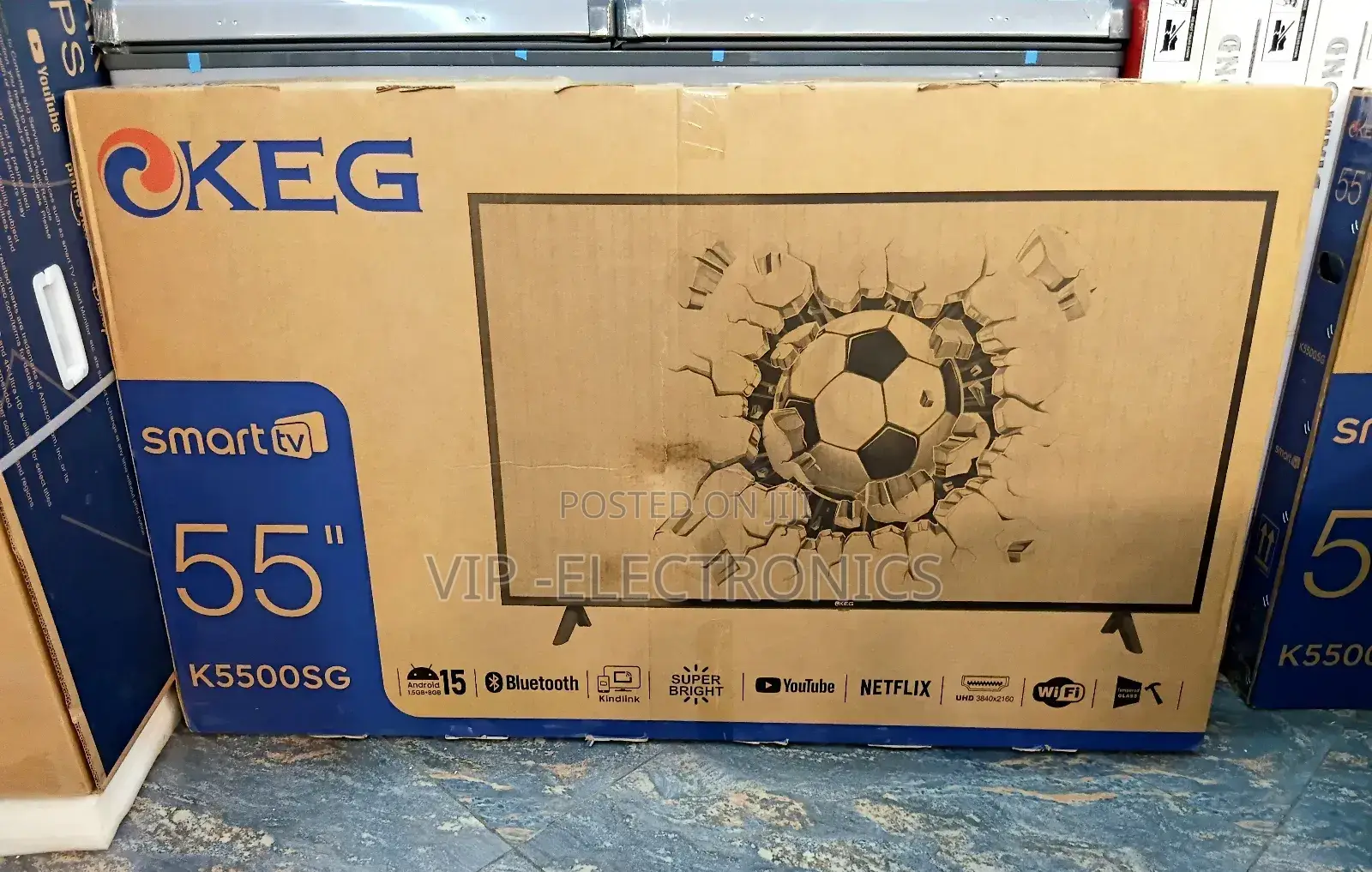 Keg 55 Inch Tv Smart Android 15.0 New 2025 Original Products Tv