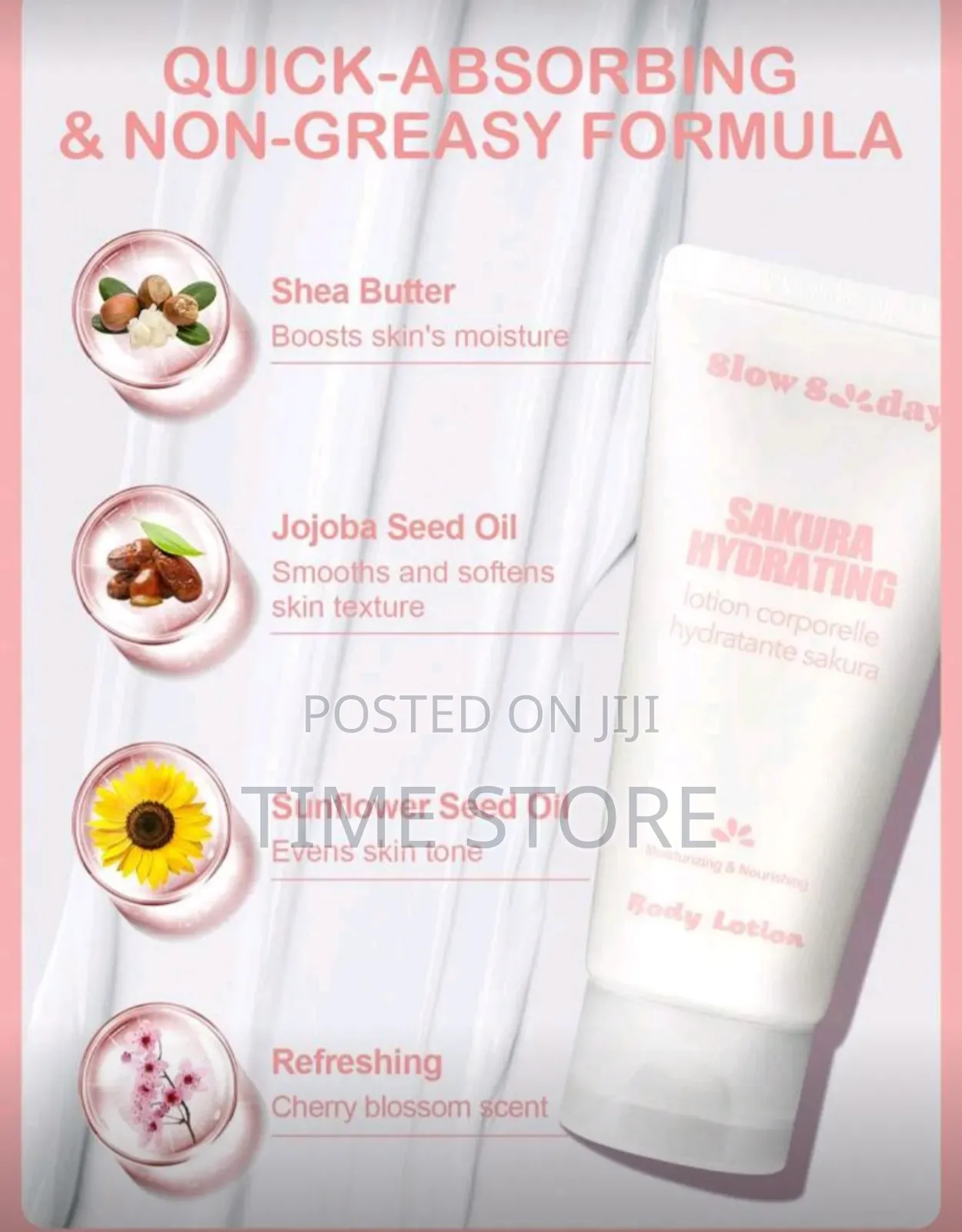 Slowsunday Sakura Hydrating Body Lotion, With Multiple Plant Oils,