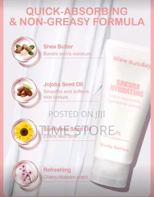 Slowsunday Sakura Hydrating Body Lotion, With Multiple Plant Oils,