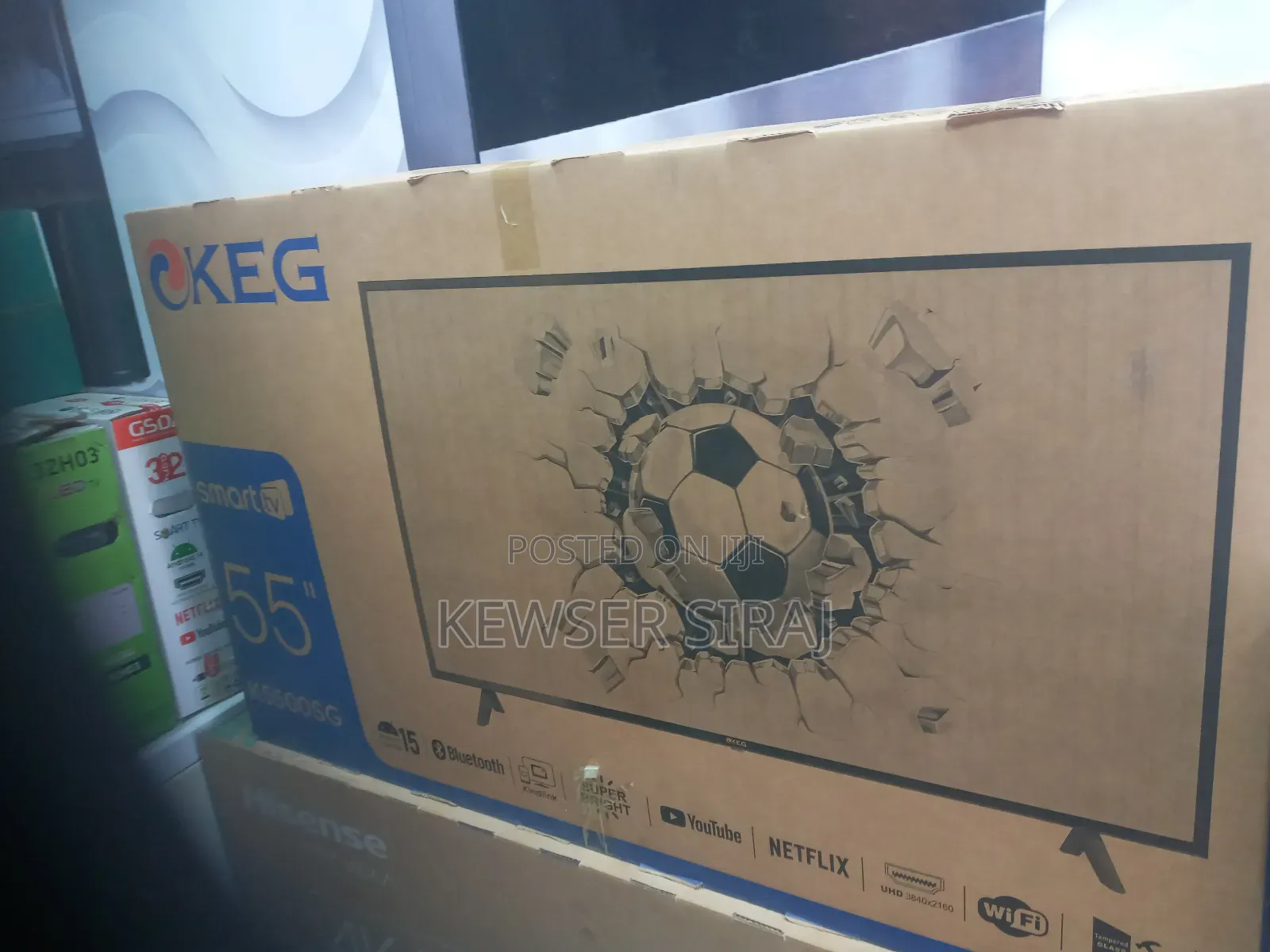 Keg 55inch Tv Smart Android Bluetooth Youtube Video Netflix የሆነ