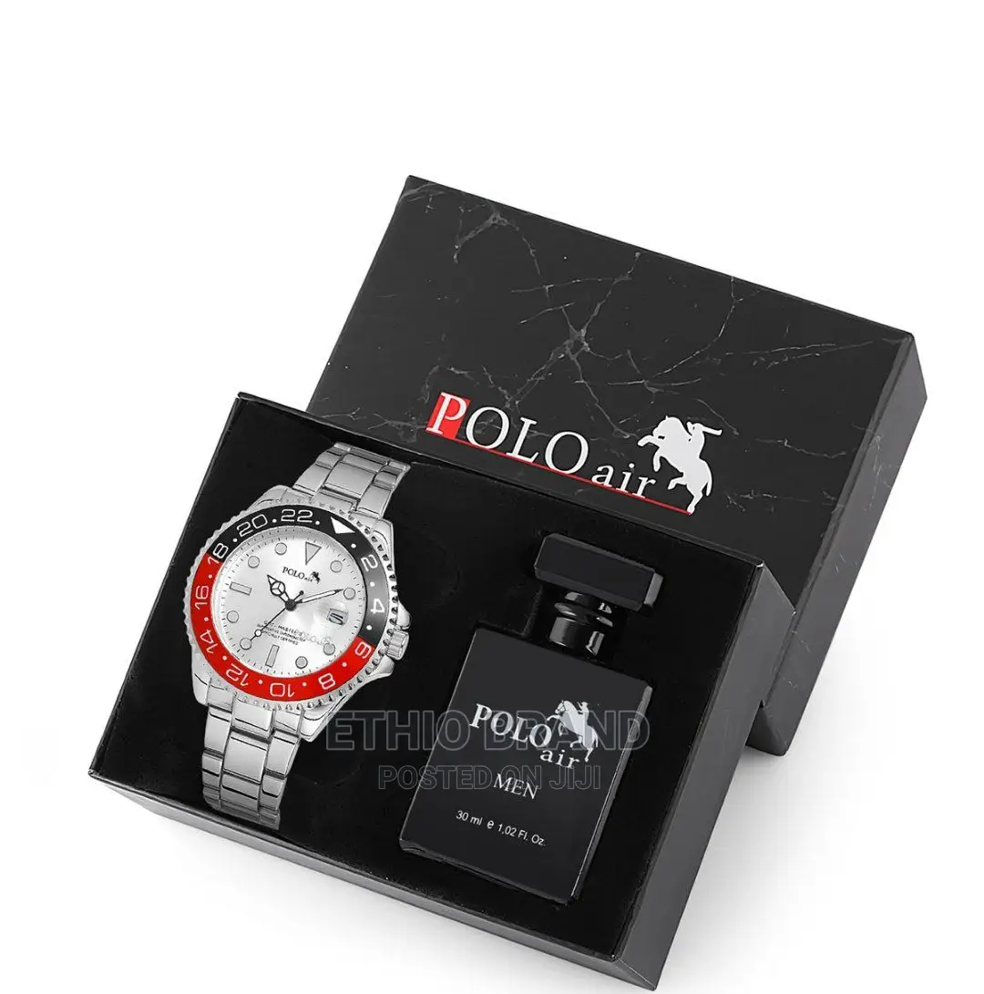 POLO AIR Men's Wristwatch and Perfume Set Combine in Gift 