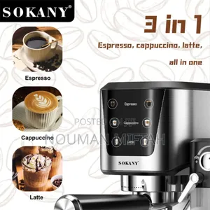 Sokany 20bar All-in-One Coffee Maker With Water Tank, Milk Tank