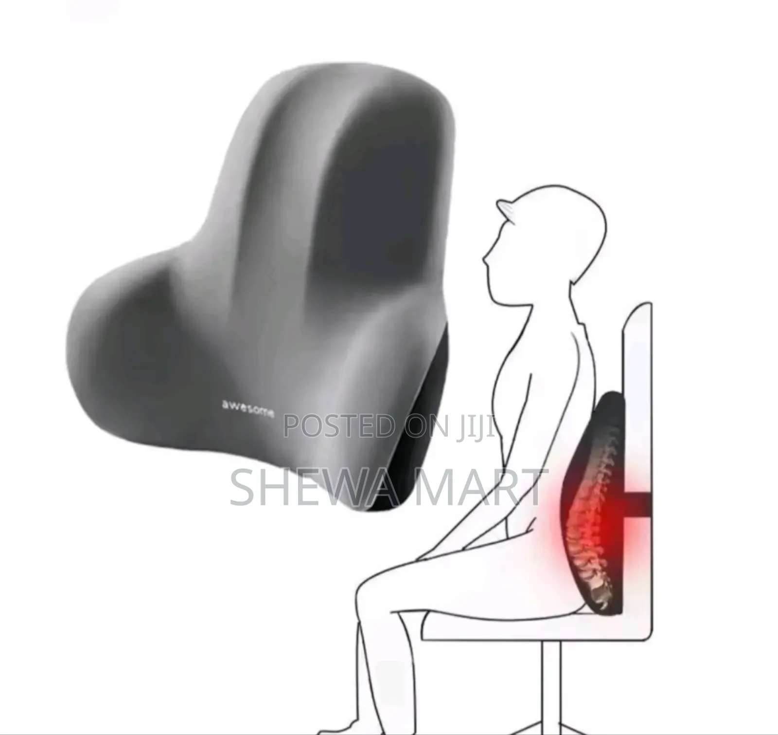 Lumbar Support Cushion Set for Office Chair, Memory Foam Backrest, So