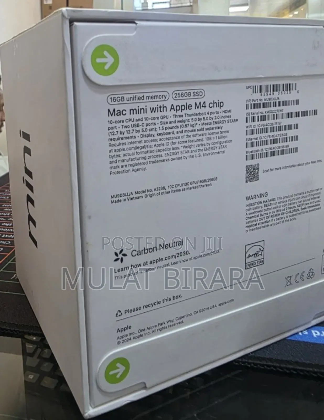 New Laptop Apple MacBook 16GB Apple M4 SSD 256GB