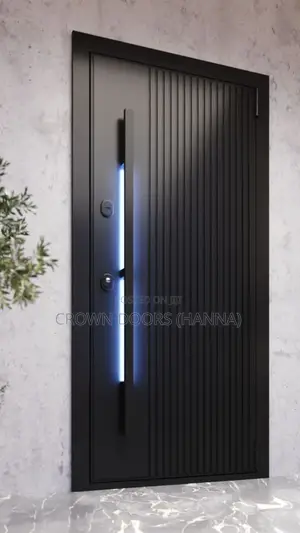 Crown Door Made Of Natural Stone Wooden Fiber. Water Proof Doors