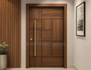 Crown Door Made Of Natural Stone Wooden Fiber. Water Proof Doors