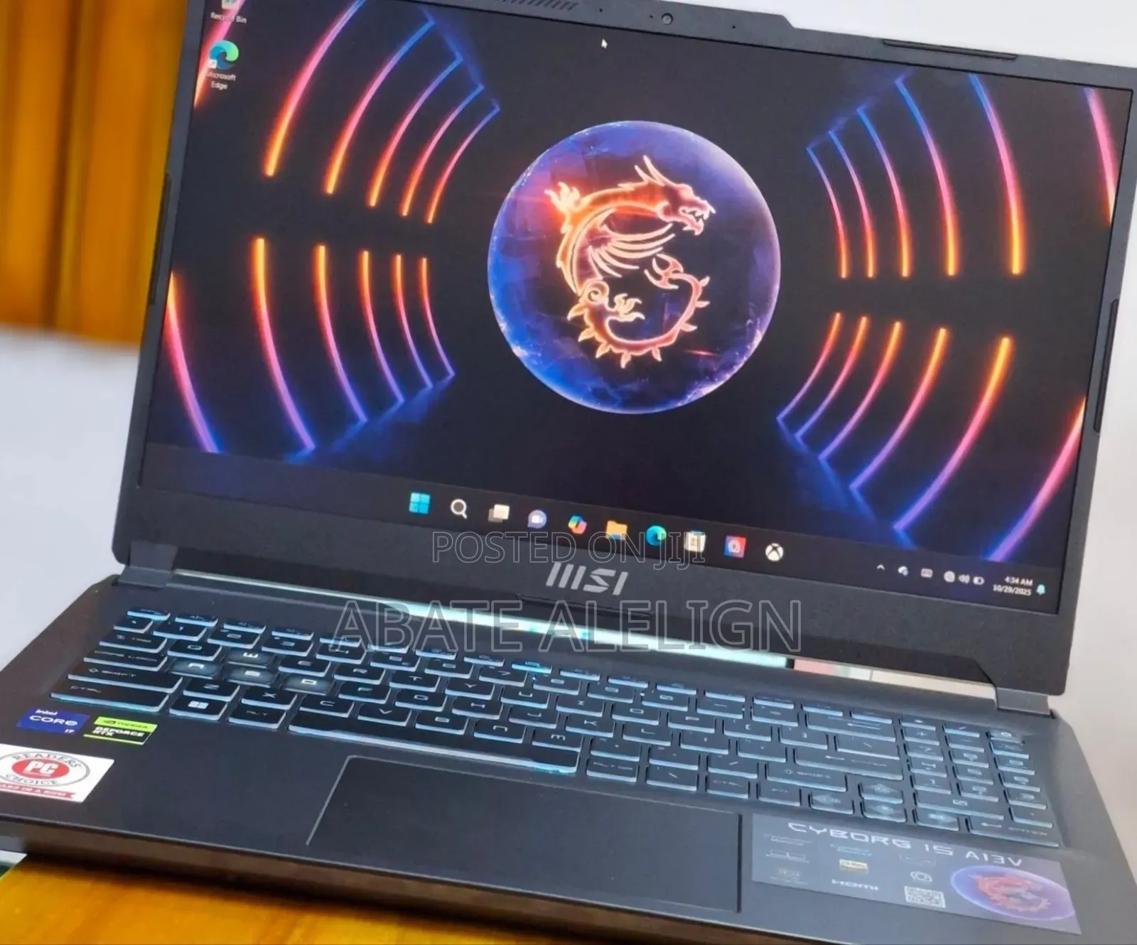 New Laptop MSI Cyborg 15 16GB Intel Core I7 SSD 512GB