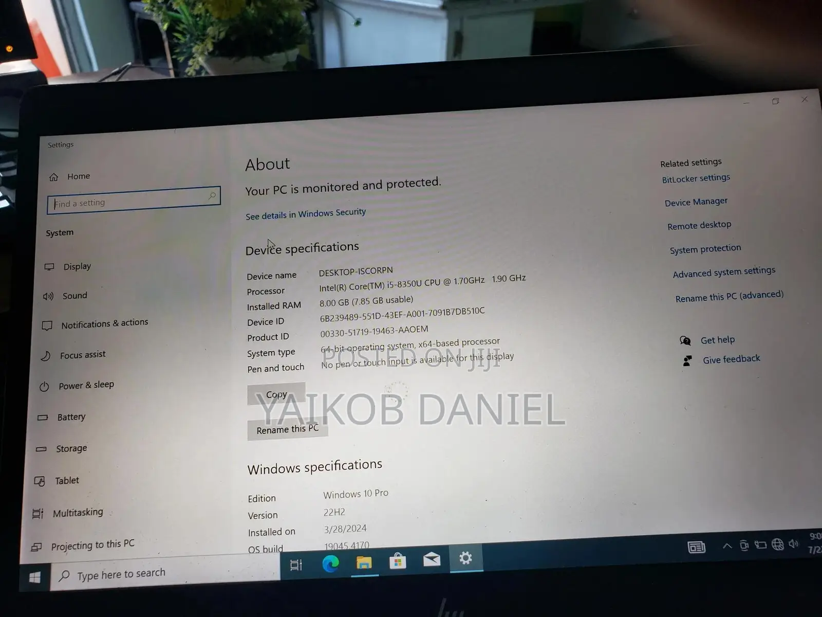 Laptop HP 14-dq1088wm 8GB Intel Core i5 SSD 1T