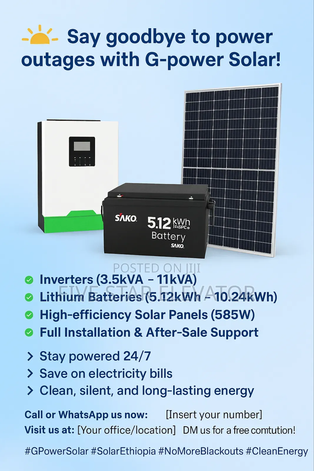 5kw Srne Hybrid Inverter + 5.12kwh Lithium Battery – Complete Solar