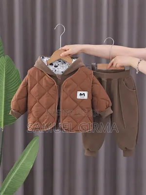 Photo - Mk- 0712 3 Piece Set Warm Hooded Jacket, Vest And Pant Size: 1-5