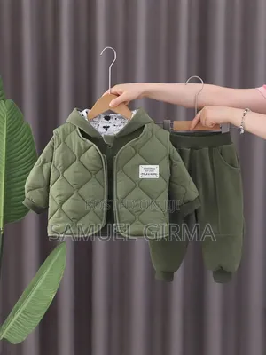 Mk- 0712 3 Piece Set Warm Hooded Jacket, Vest And Pant Size: 1-5