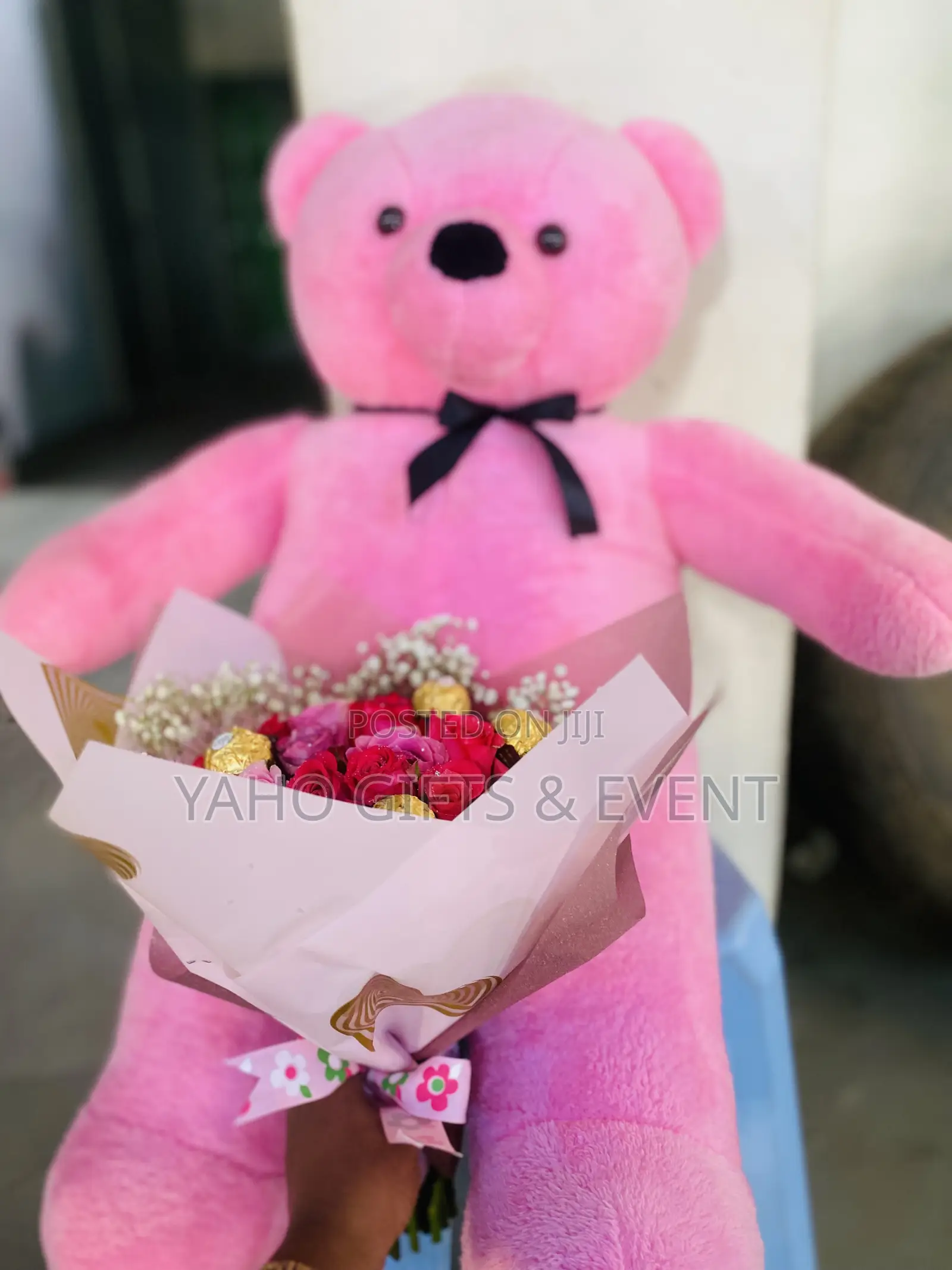 Toy With Bouquet and Chocolate