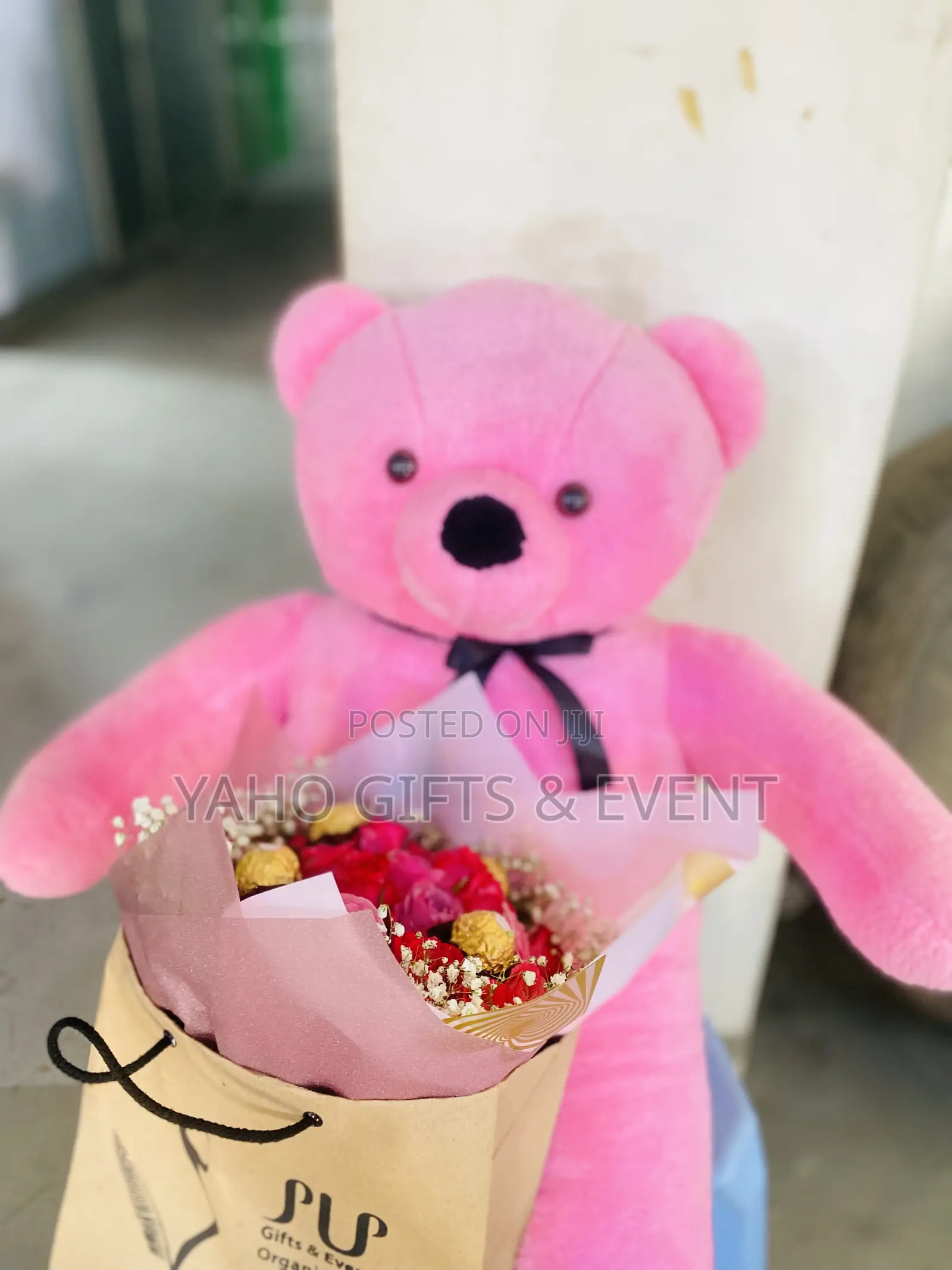 Toy With Bouquet and Chocolate