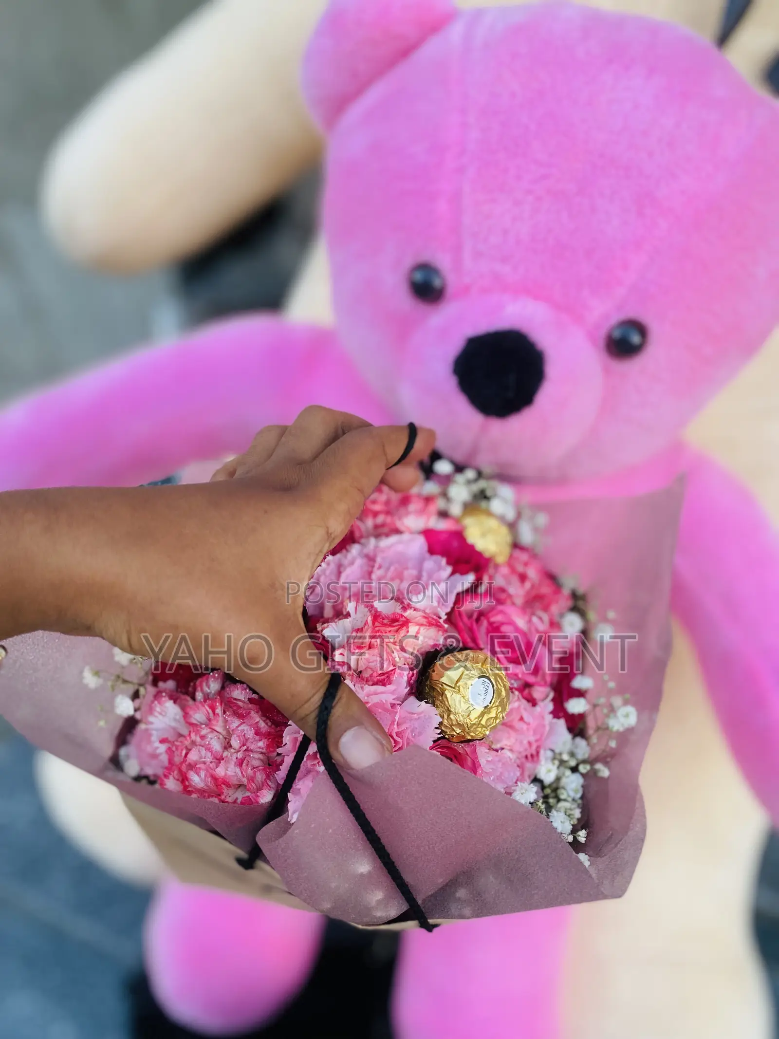 Toy With Bouquet and Chocolate