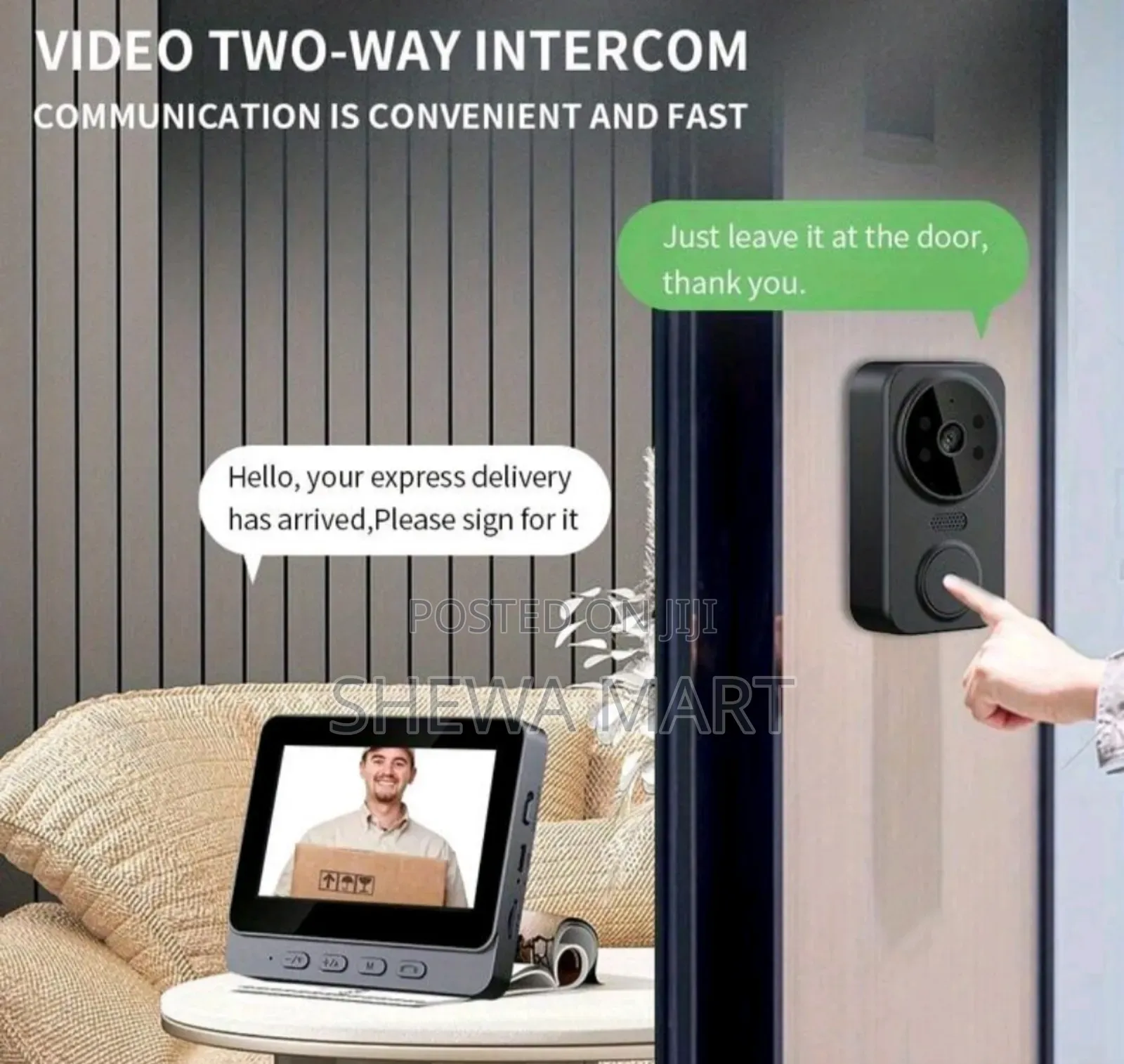 Wireless Video Doorbell Camera, 4.3" LCD Screen, No Wifi/Internet Requ