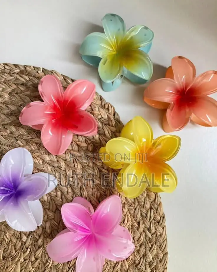 Glossy Flower Hair Clips