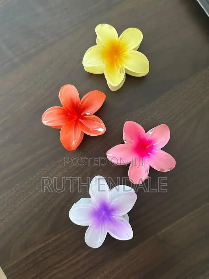 Glossy Flower Hair Clips