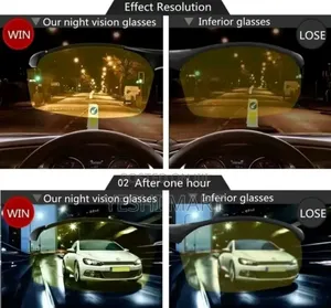 Photo - Men Night Vision Glass for Driving Yellow Glass Pc Frame Sunglass