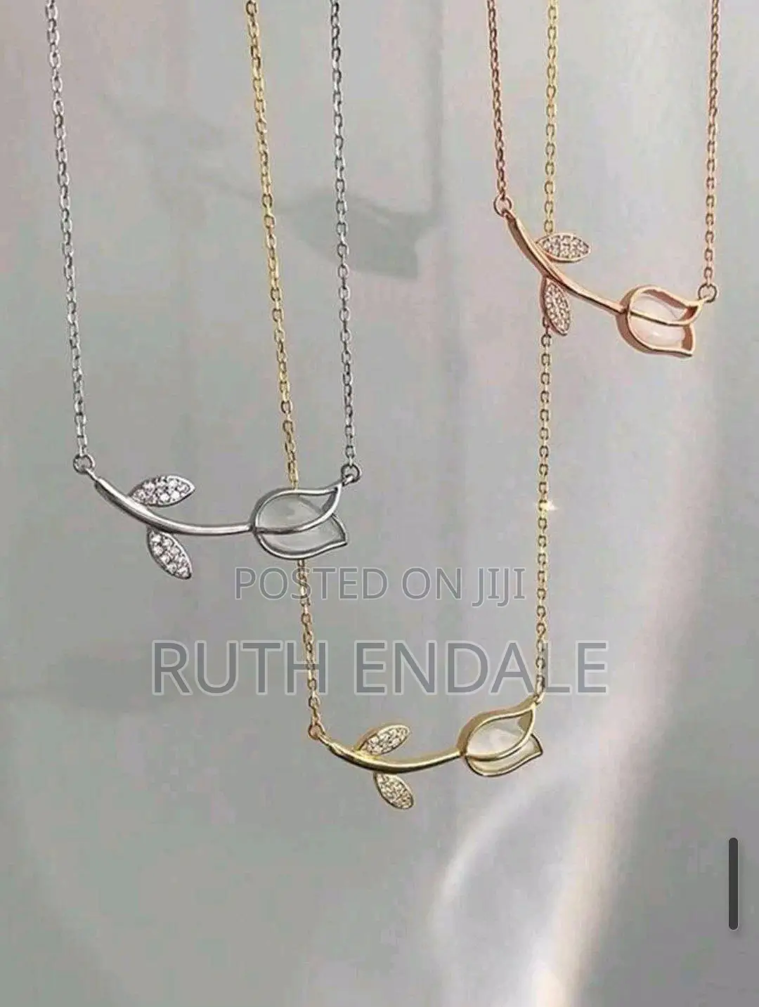 Rose Stem Pendant Necklace – Elegant Unique