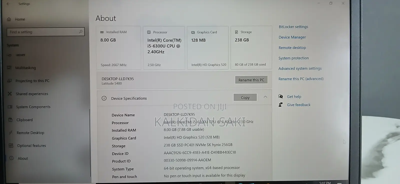 Laptop Dell Latitude 5480 8GB Intel Core I5 SSHD (Hybrid) 256GB