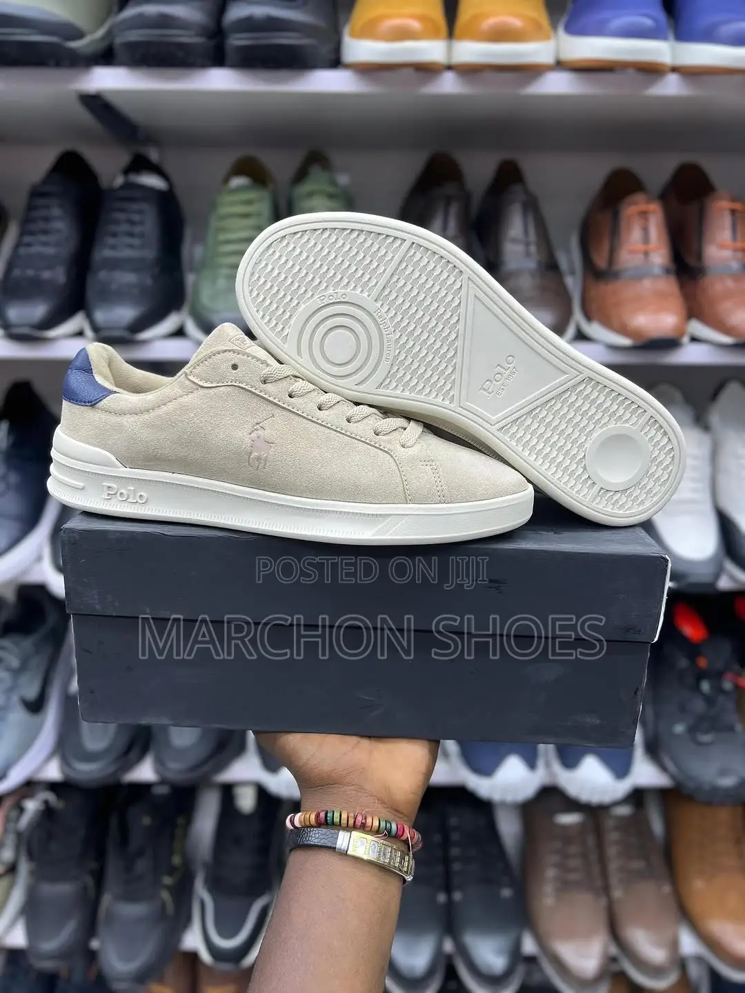 Polo Ralph Lauren Low-Top Suede Sneaker (Light Beige)