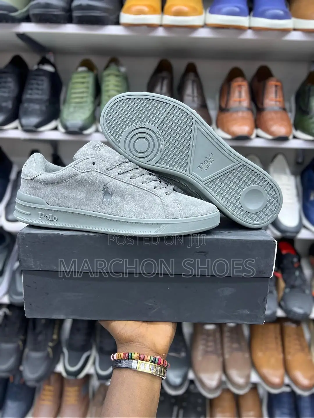 Polo Ralph Lauren Low-top Suede Sneaker (Gray Suede)