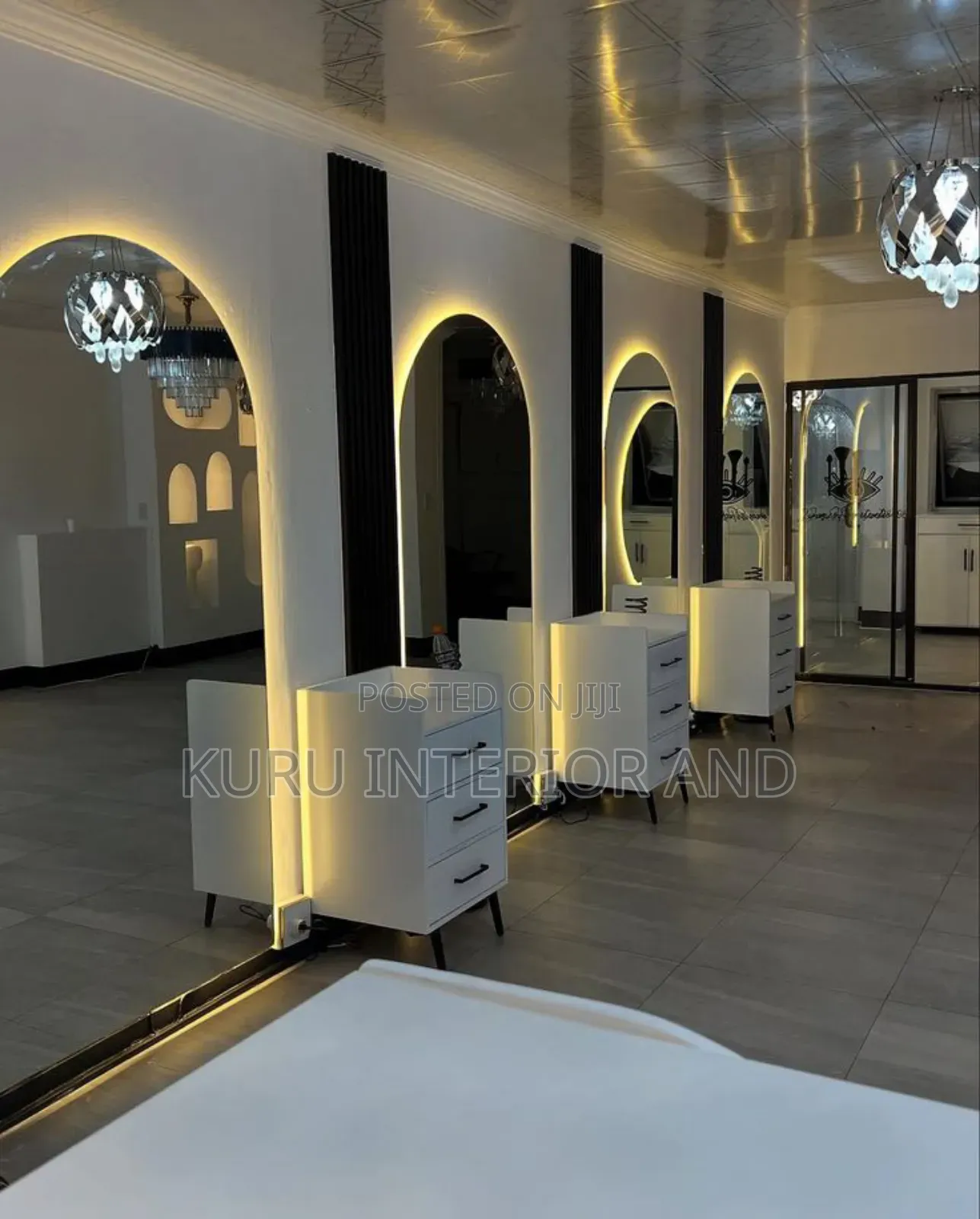 Beauty Salon Mirror With Drawer Light 180cm X80 Cm You Can Customize
