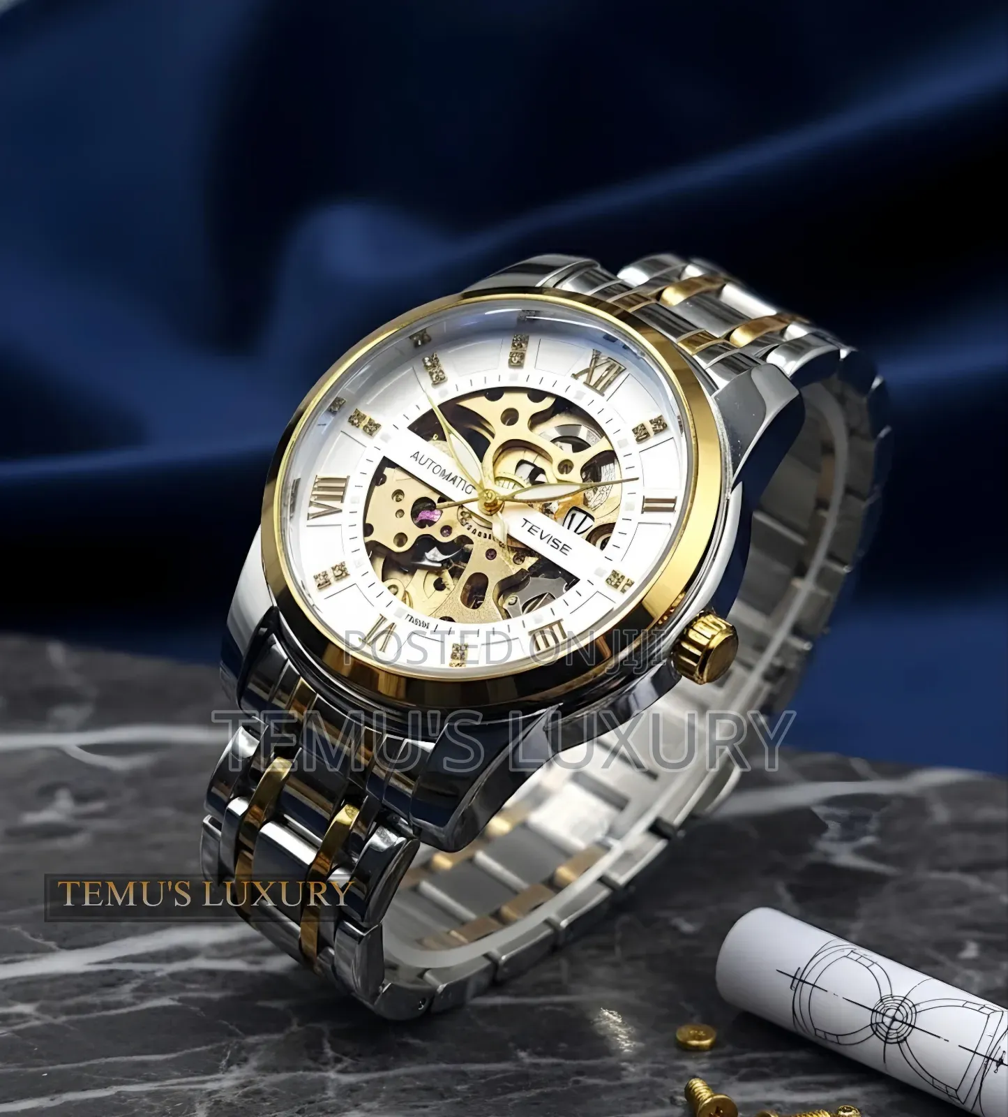 Tevise Luxury Square Automatic Mechanical Watch