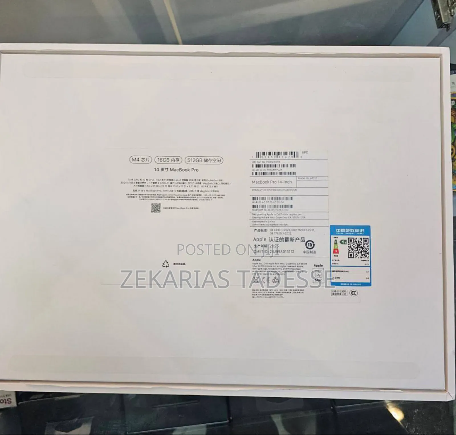 New Apple MacBook Pro 2024 M4 Pro 14-Inch 16GB Apple M4 SSD 512GB