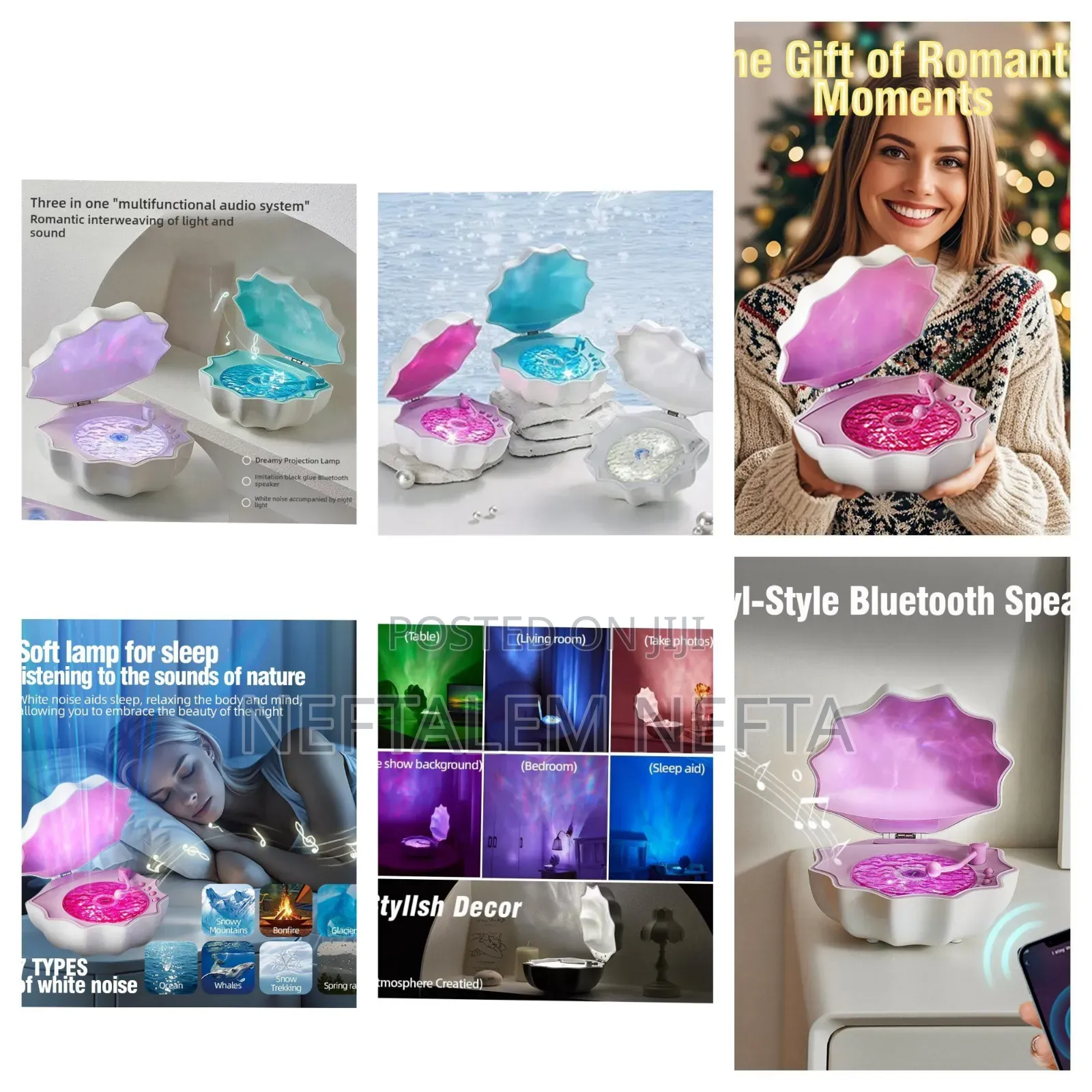 Shell Lamp With Bluetooth Speaker .