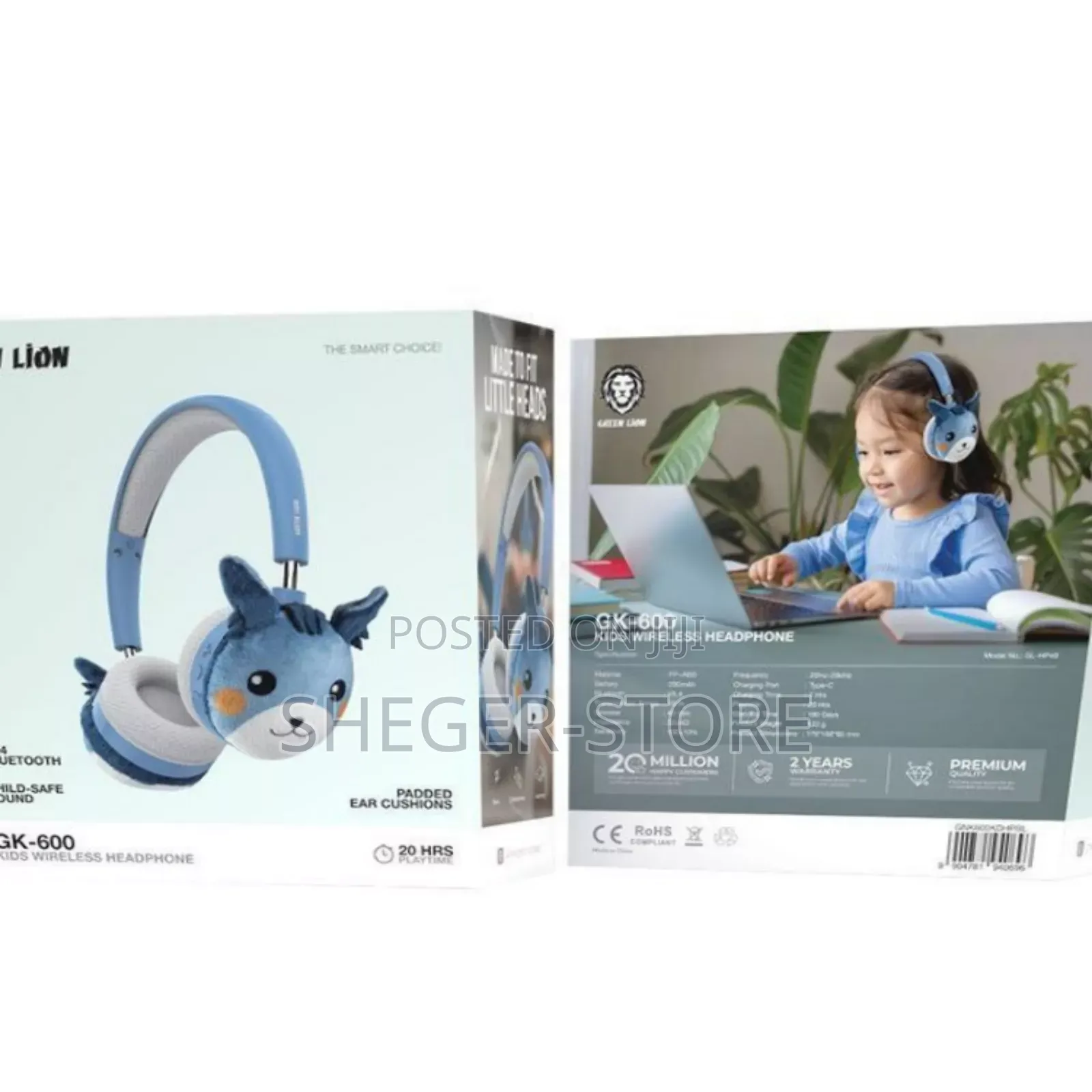 Orginal Green Lion Kids Wireless Headphone