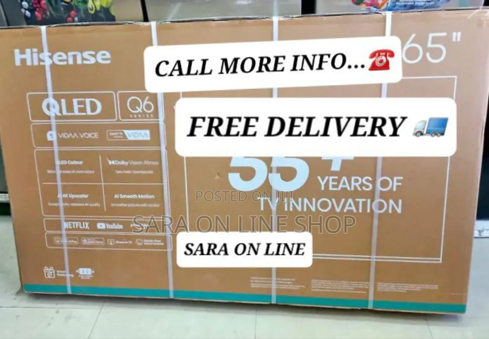 ♧♧Hisence 65" Qled Ultra Tv New 2025 10year Warranty Free Delivery