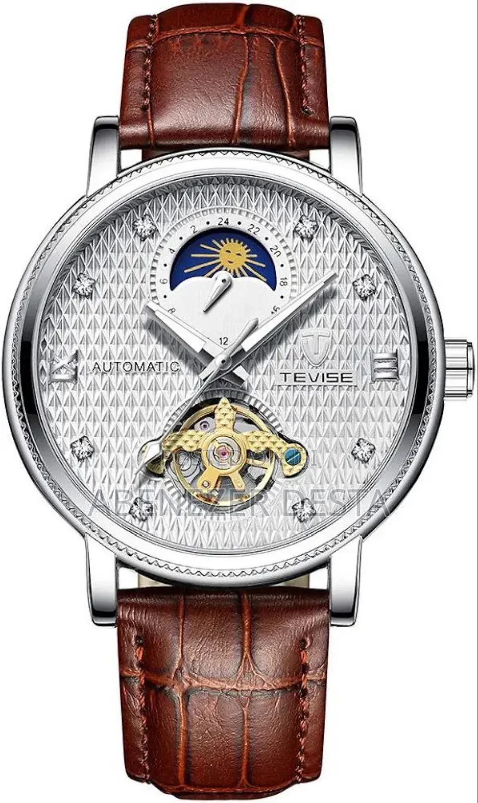 Tevise T612 Men's Automatic Mechanical Watch With a Silver-Tone Case