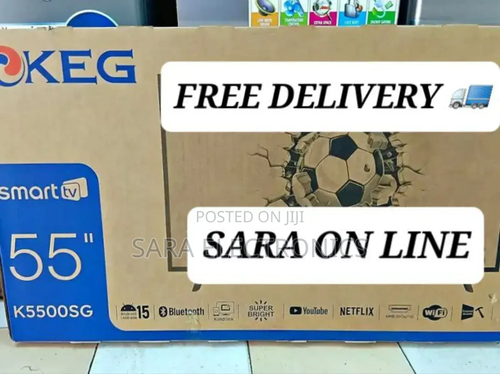 ☆Keg 55" Smart Tv Double Glass New 2025 Model ☆Free Delivery