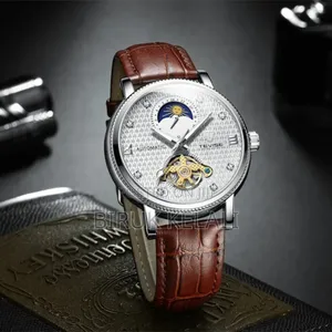 Photo - Tevise Brown Leather Ban With Stainless Case Watch