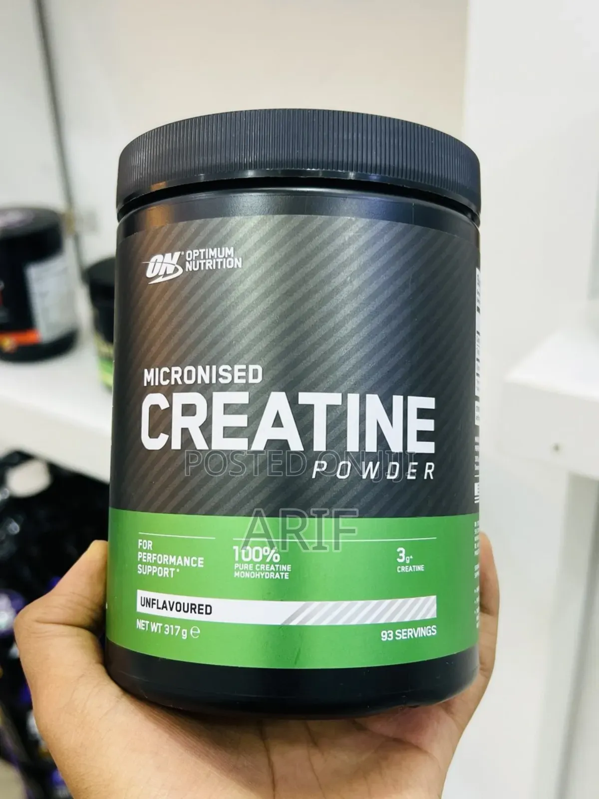 On Micronised 100% Creatine Monohydrate Powder Unflavored 317gm