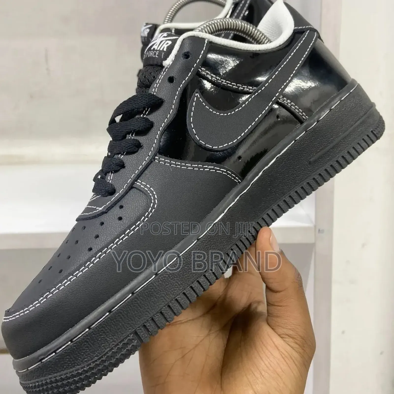 New Nike Air Force Coustom Black Fashion Shoes