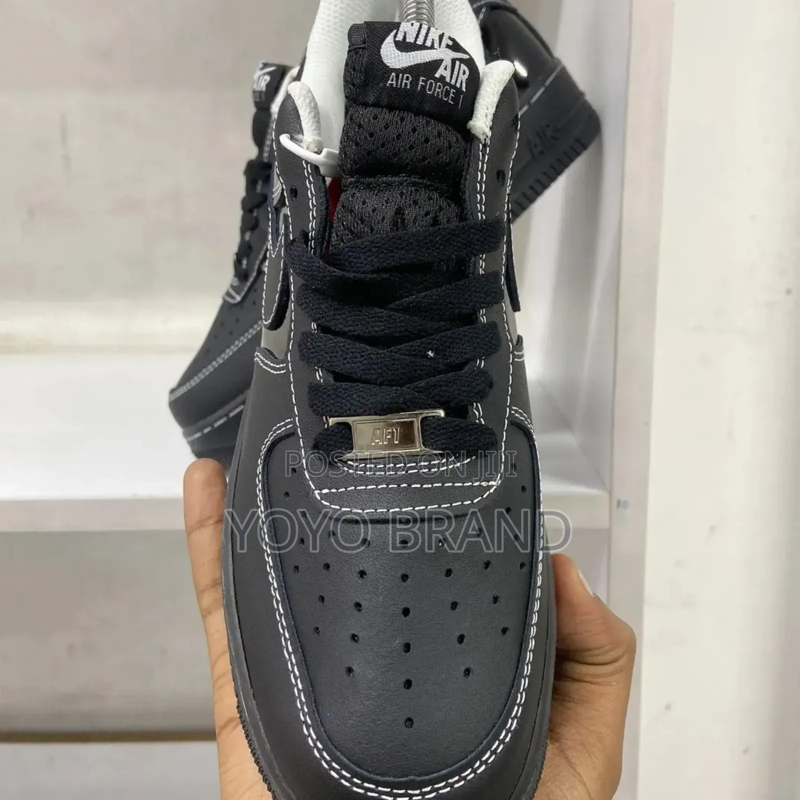 New Nike Air Force Coustom Black Fashion Shoes