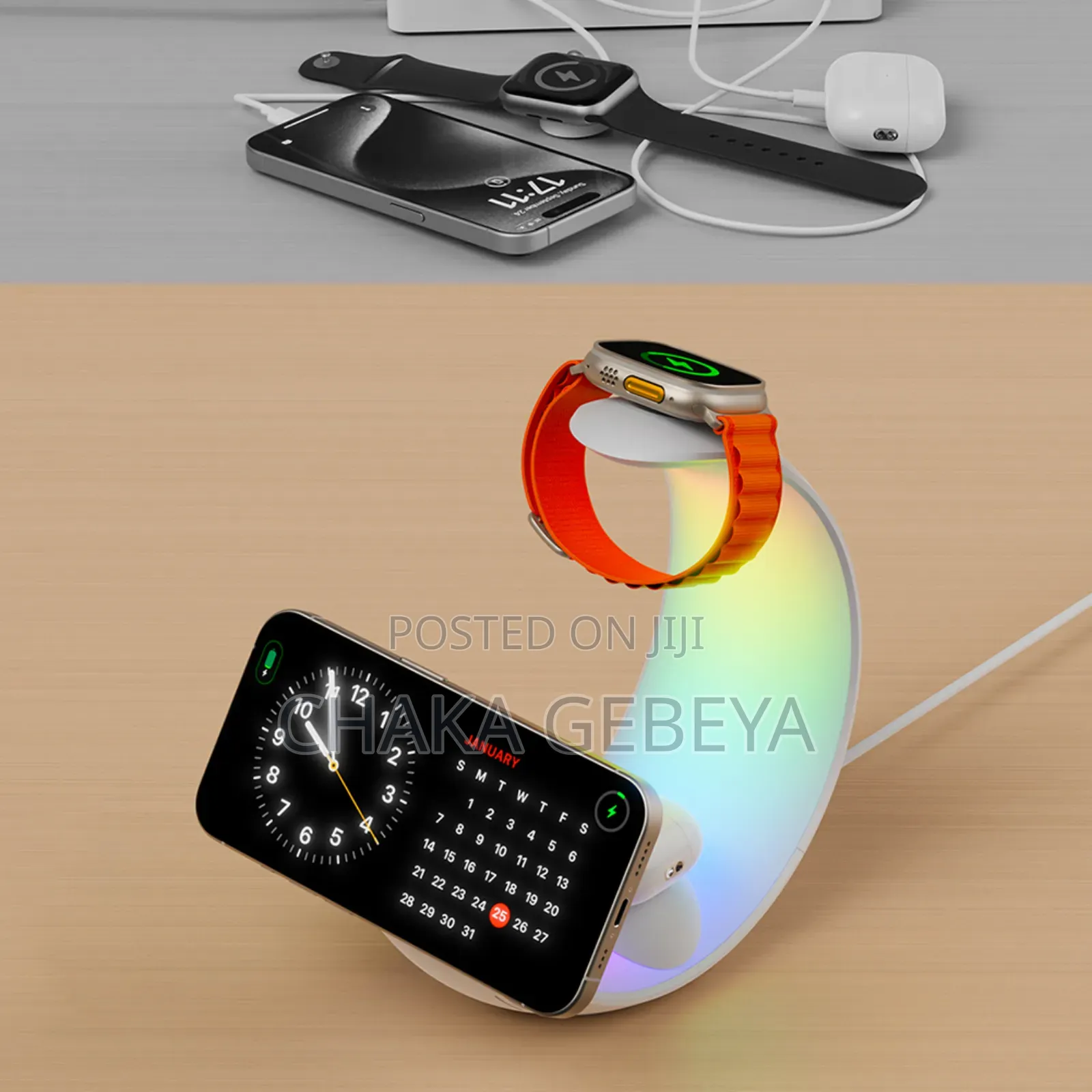 Nexo 4-in-1 Wireless Charging Station With RGB Night Light