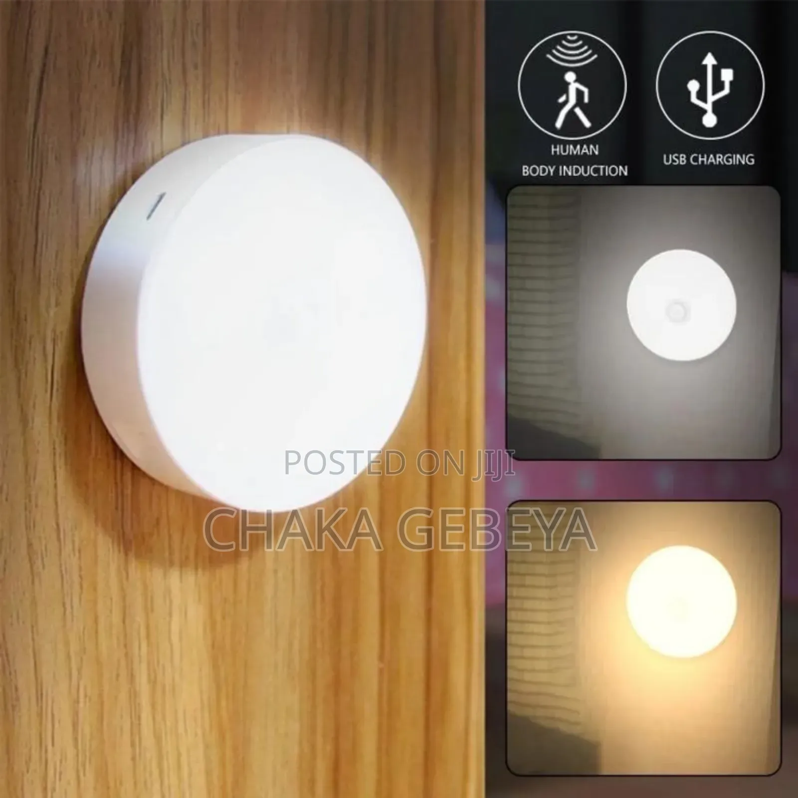 Smart Motion Sensor Night Light - Auto on/Off, Rechargeable