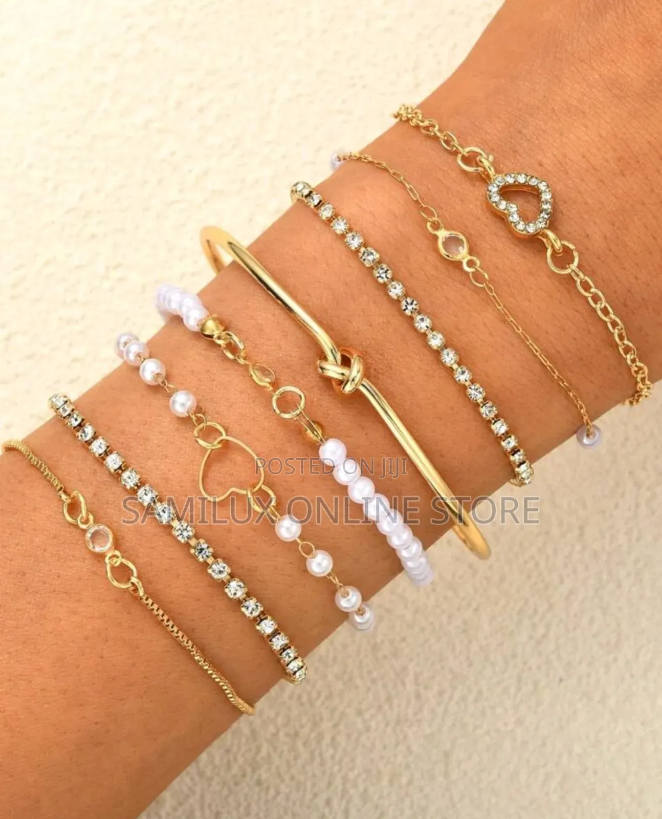 Vintage Gold Beaded Stackable Chain Bracelet