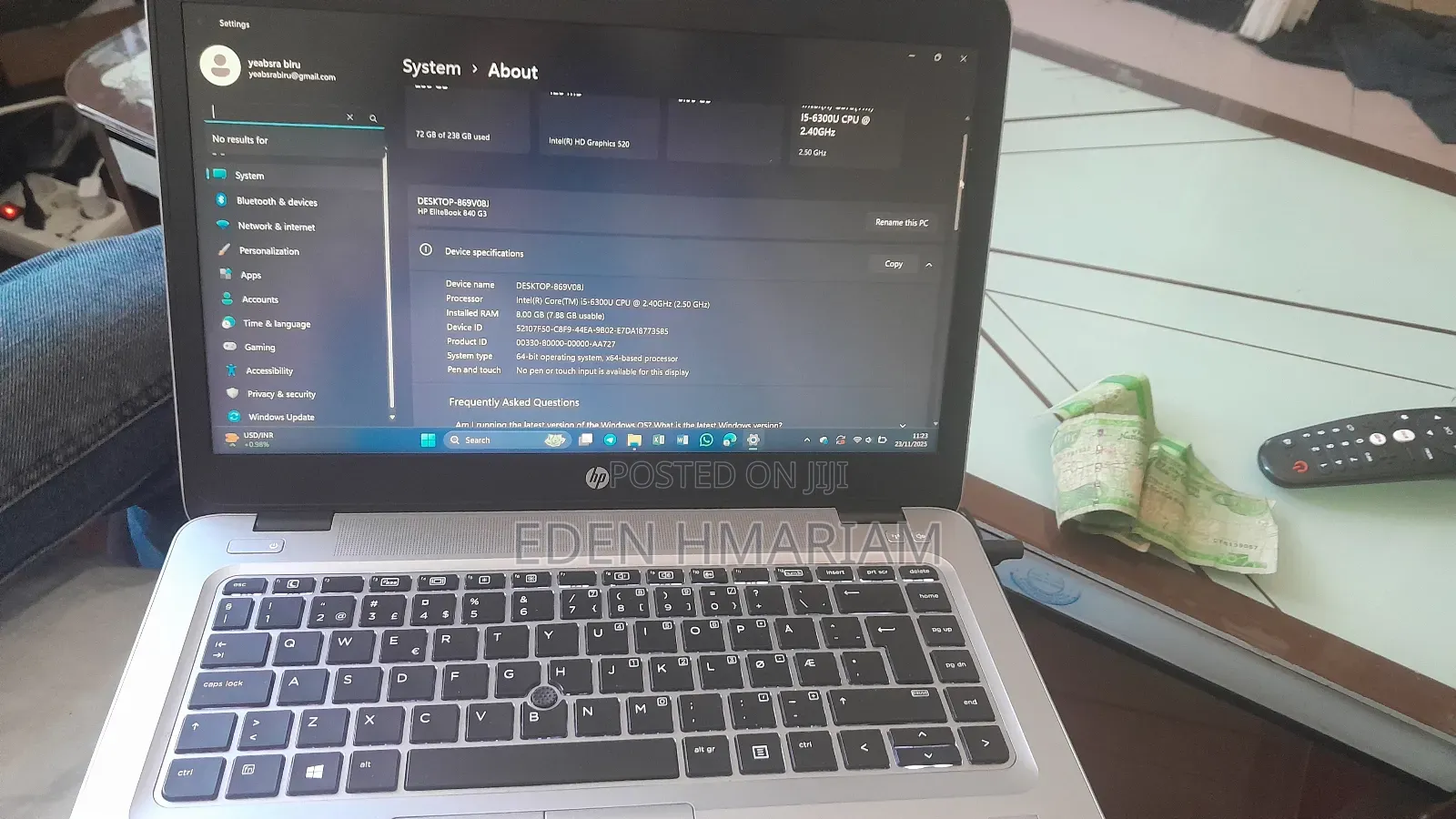 Laptop HP EliteBook 840 8GB Intel Core I5 SSD 256GB