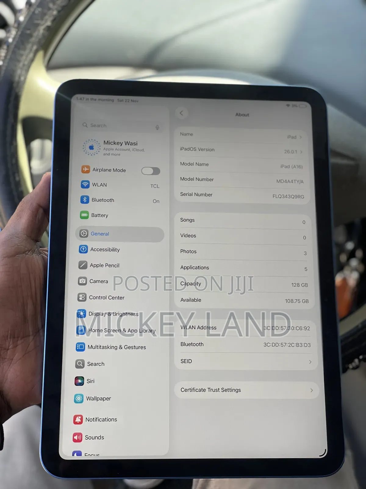 New Apple iPad (2025) 128 GB Blue