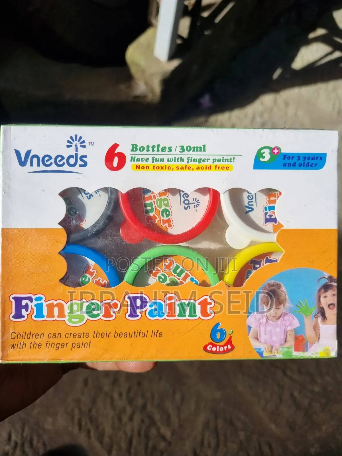 Kids Finger Paint 6 Colors *(Non Toxic,Safe,Acid Free) for 3+ Ages