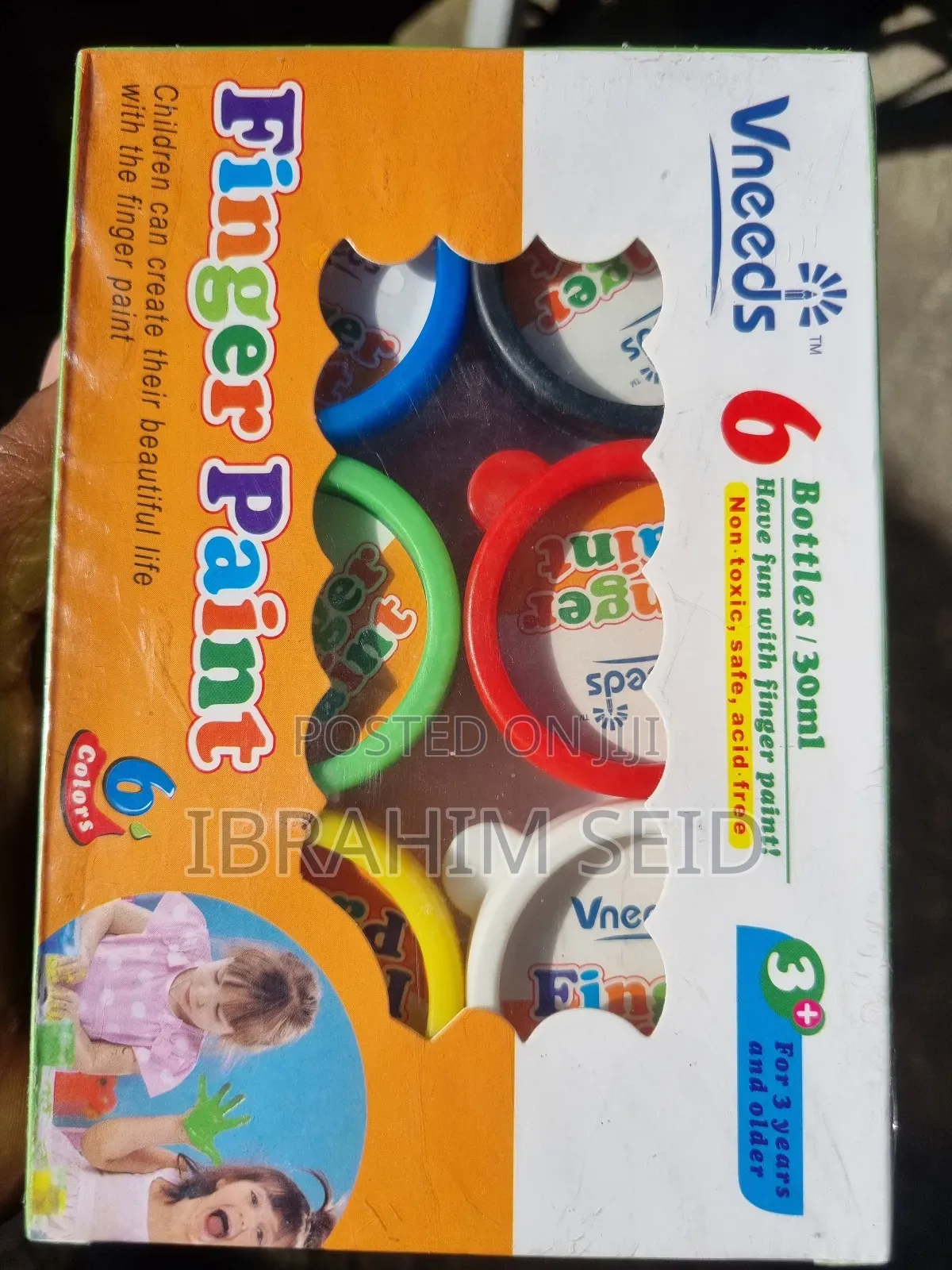 Kids Finger Paint 6 Colors *(Non Toxic,Safe,Acid Free) for 3+ Ages