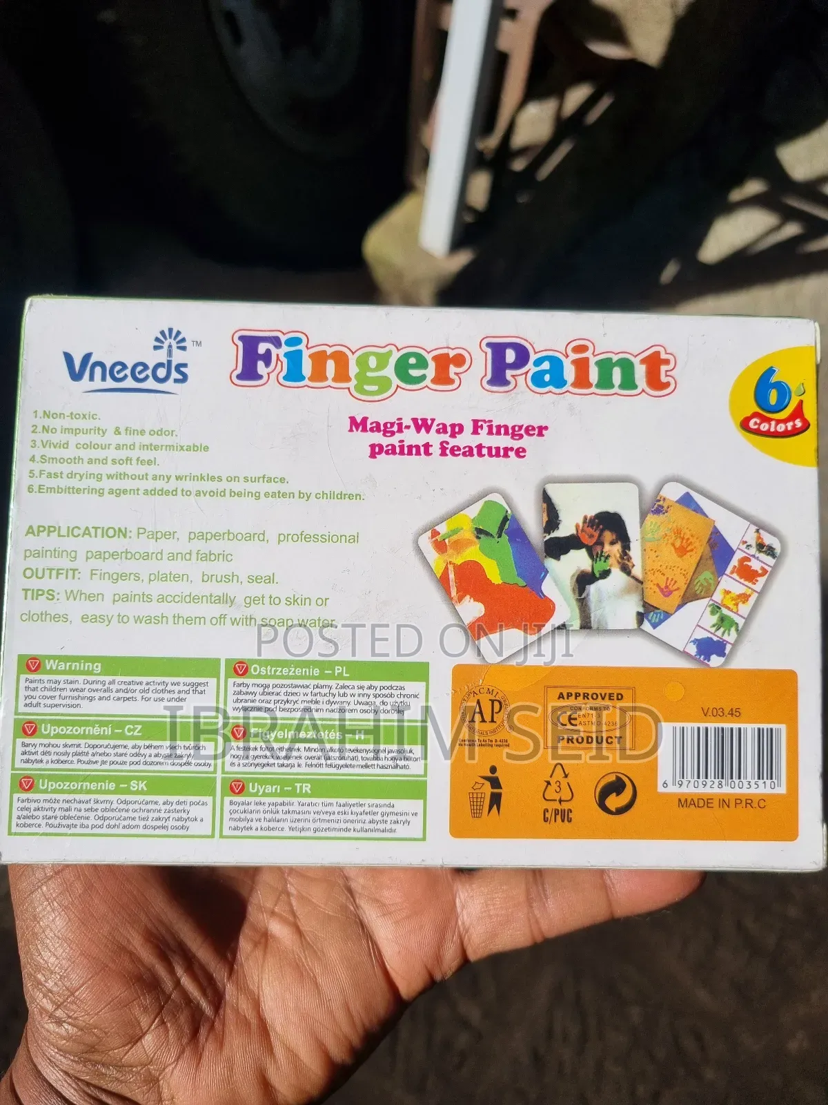Kids Finger Paint 6 Colors *(Non Toxic,Safe,Acid Free) for 3+ Ages