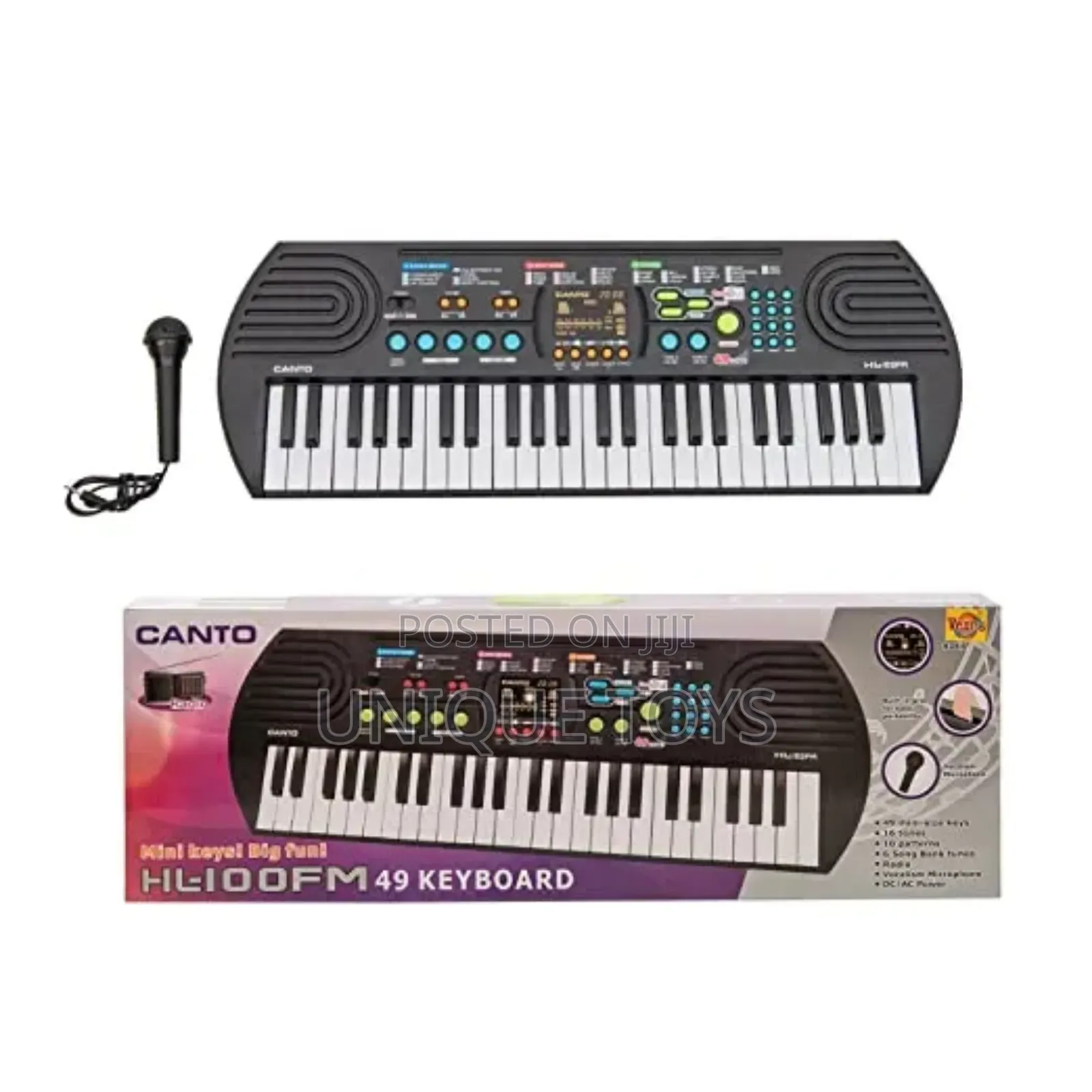 Canto 49-Key Electronic Keyboard – With Mic Built-in Radio